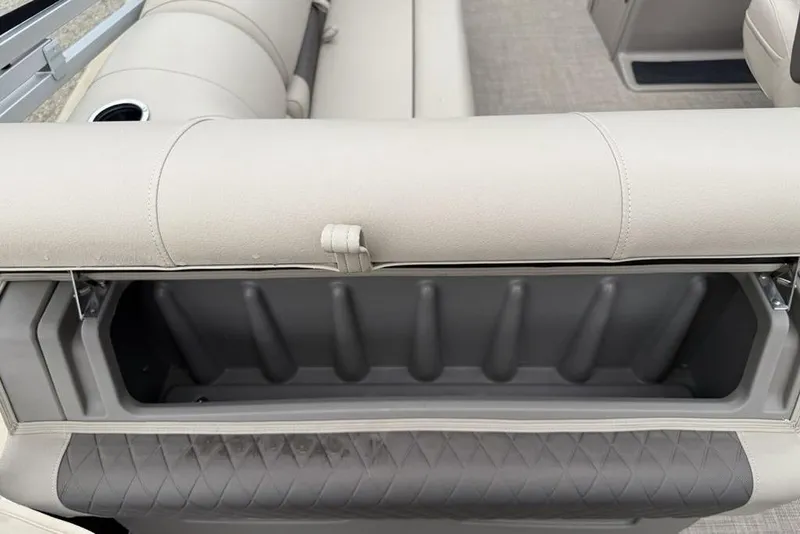 Slide: The Image of 2023 Sun Tracker SportFish 20 DLX boat seat with integrated storage compartment. - 21