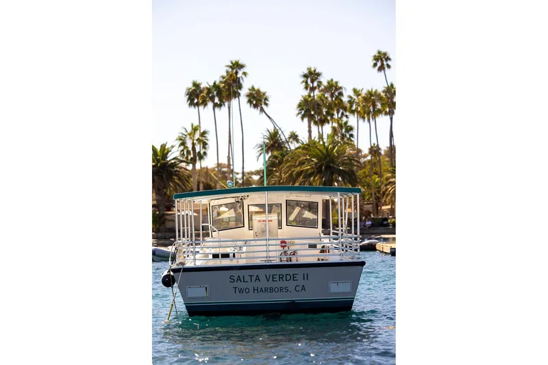 Slide: The Image of 2018 Seahawk Island Hopper boat in sunny harbor with palm trees. - 5