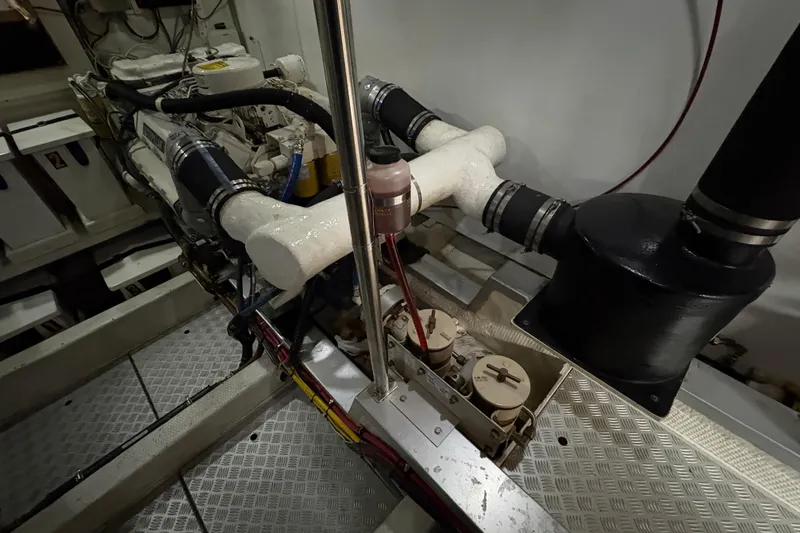 Slide: The Image of Engine room of 1998 Grand Banks 52 Europa yacht with marine generator. - 51