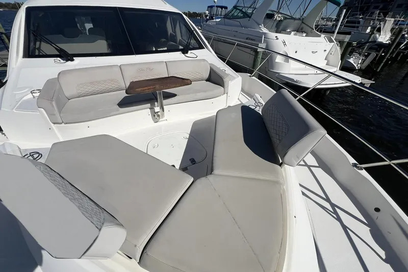 Slide: The Image of Engine room of 2019 Sea Ray L550 yacht with CAT engine and safety equipment. - 100