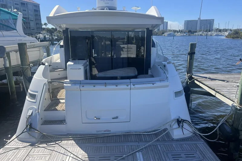 Slide: The Image of Control panel of a 2019 Sea Ray L550 yacht with CAT engine interface. - 104