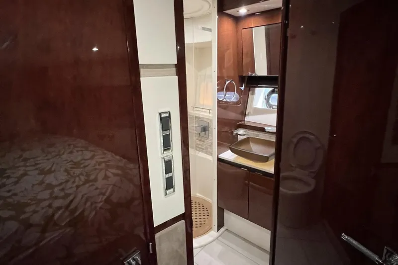 Slide: The Image of Navigation system on 2019 Sea Ray L550 yacht displaying nautical chart and depth reading. - 35