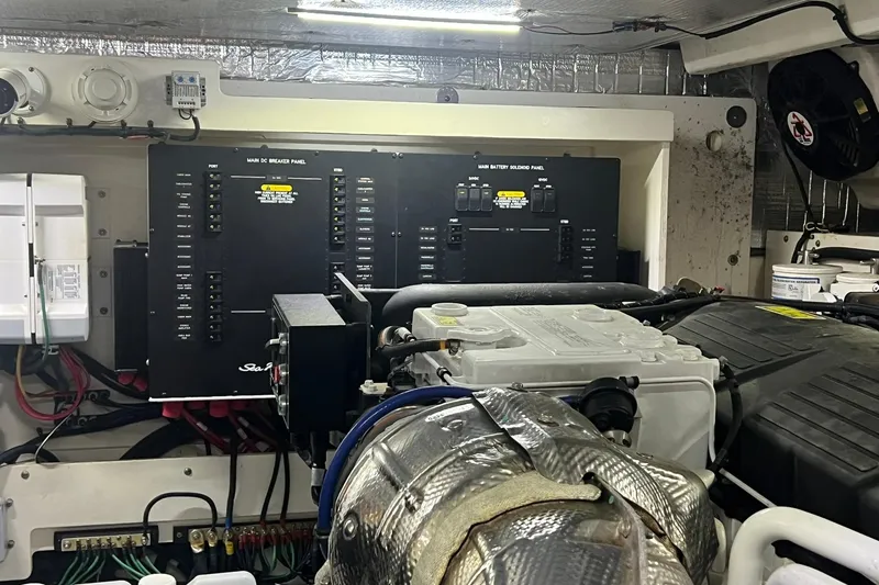 Slide: The Image of Luxurious interior of 2019 Sea Ray L550 yacht with plush seating and modern design. - 50