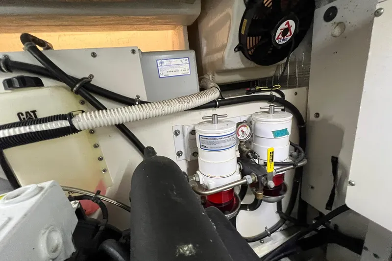 Slide: The Image of Luxurious bathroom interior of 2019 Sea Ray L550 yacht with modern fixtures. - 68