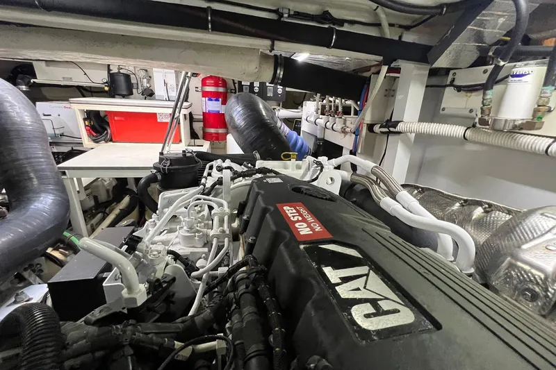 Slide: The Image of Interior of 2019 Sea Ray L550 yacht with wooden finishes and modern design. - 72