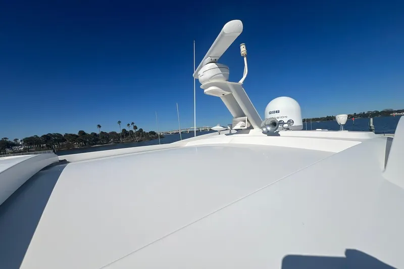 Slide: The Image of Engine room of a 2019 Sea Ray L550 yacht with CAT marine power system. - 92