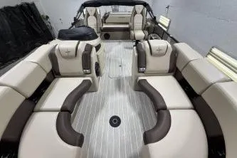 Slide: The Image of 2025 Berkshire 23ULESTS3-93 boat interior with luxurious seating and modern design. - 11