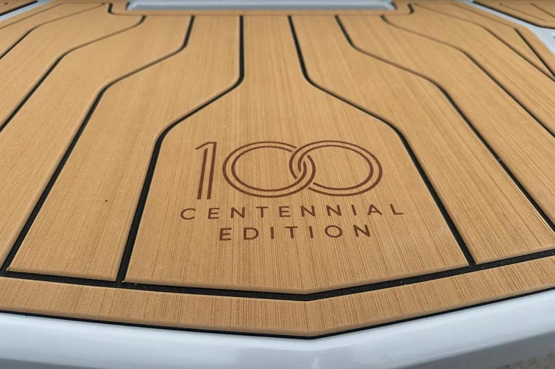 Slide: The Image of 2025 Nautique Super Air Nautique G23 Centennial Edition deck design. - 13