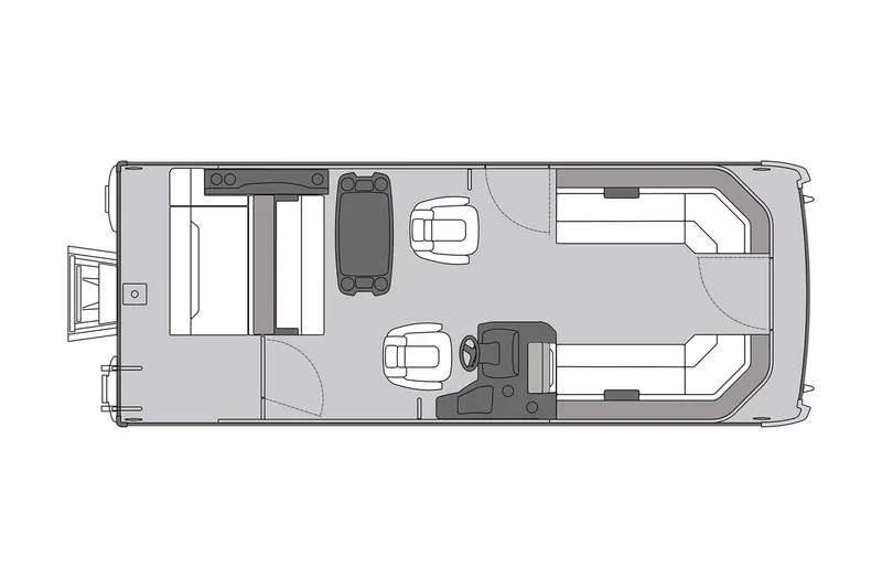 Slide: The Image of Manufacturer Provided Image: Top view layout of 2025 Princecraft Vectra 23 RL pontoon boat. - 19