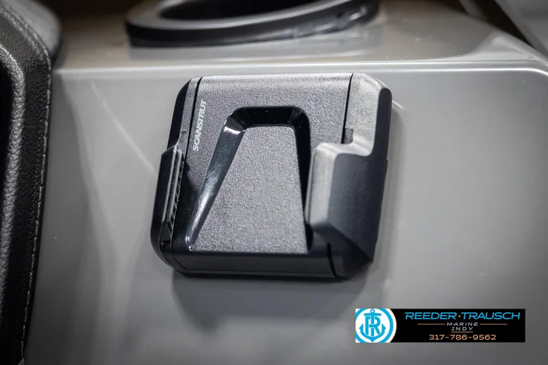 Slide: The Image of 2025 Bennington 21 SSB boat accessory detail with Reeder Trausch Marine contact information. - 34