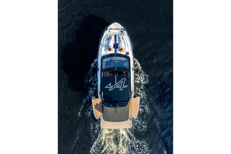 Slide: The Image of Aerial view of 2026 Beneteau Gran Turismo 40 yacht cruising on water. - 33
