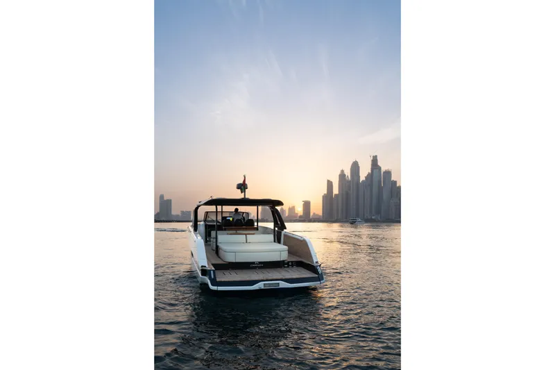 Slide: The Image of Top view of 2026 Cranchi A46 Luxury Tender yacht layout, featuring spacious deck and seating areas. - 6