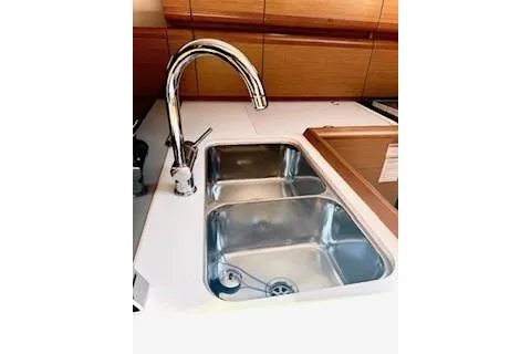 Slide: The Image of Stainless steel double sink in 2013 Jenneau Sun Odyssey 379 yacht kitchen. - 29