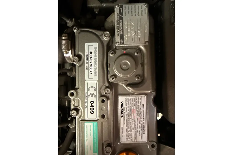 Slide: The Image of Engine details of 2013 Jenneau Sun Odyssey 379 sailboat, featuring Yanmar components. - 51