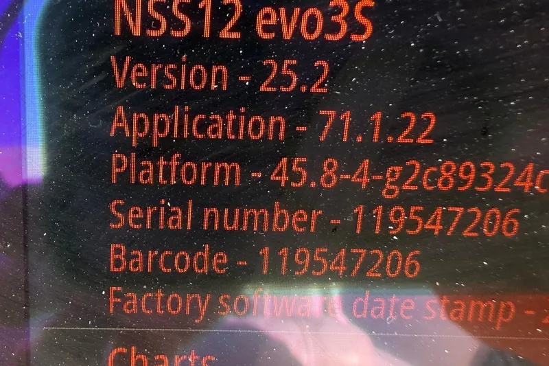 Slide: The Image of Display screen showing NSS12 evo3S software details on Costa Custom Boats 264 HC, 2021 model. - 16