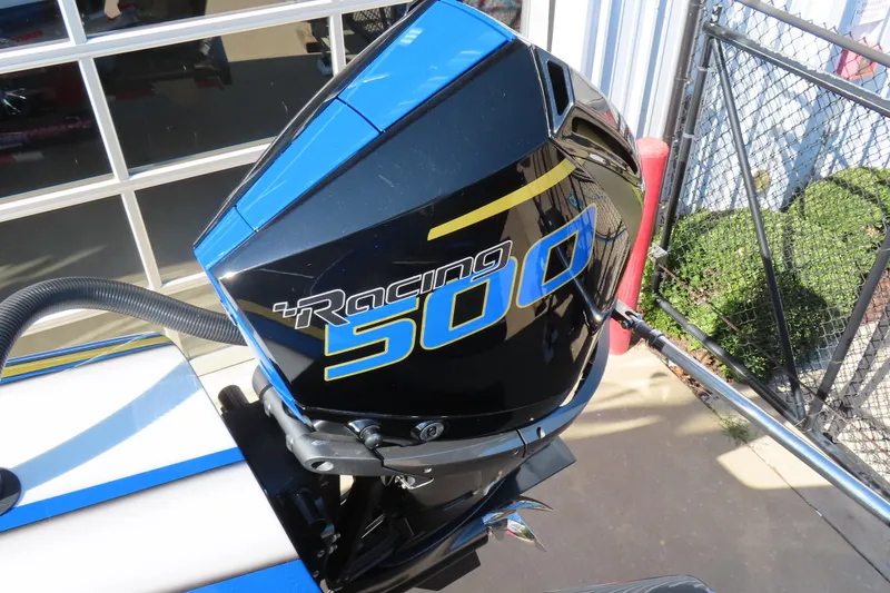 Slide: The Image of 2025 Performance Powerboats P420 with Racing 500 engine, showcasing sleek design and power. - 16