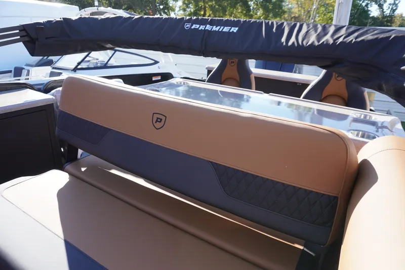 Slide: The Image of Interior of 2026 Premier 250 Solaris RS boat with seating and storage. - 19