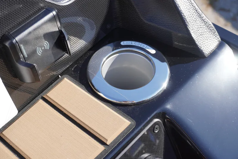 Slide: The Image of Luxurious interior of 2026 Premier 250 Solaris RS with tan and black seating. - 32