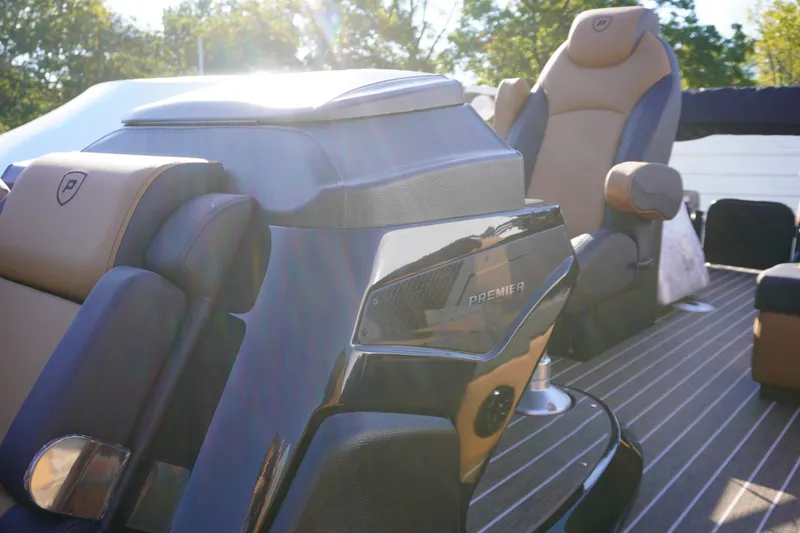 Slide: The Image of Luxurious interior of 2026 Premier 250 Solaris RS with quilted leather and integrated speaker. - 8