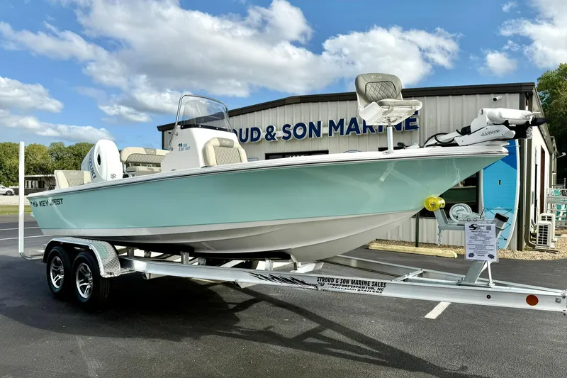 The Image of 2026 Key West 210 Bay Reef boat on trailer at Stroud & Son Marine. - 1