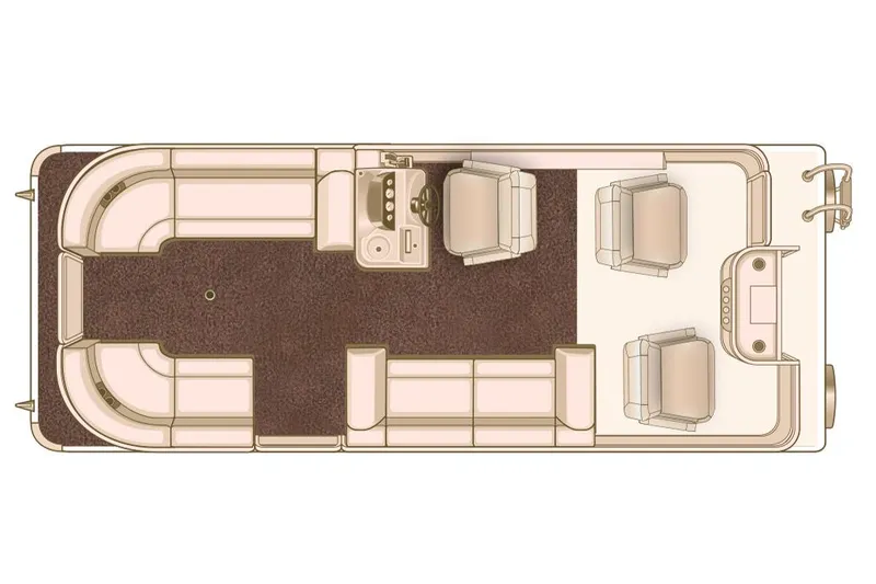 Slide: The Image of Manufacturer Provided Image: Top view of 2016 Starcraft CX 23 FD pontoon boat layout. - 13