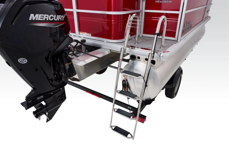 Slide: The Image of Manufacturer Provided Image: 2026 Sun Tracker Party Barge 18 DLX with Mercury engine and boarding ladder. - 58