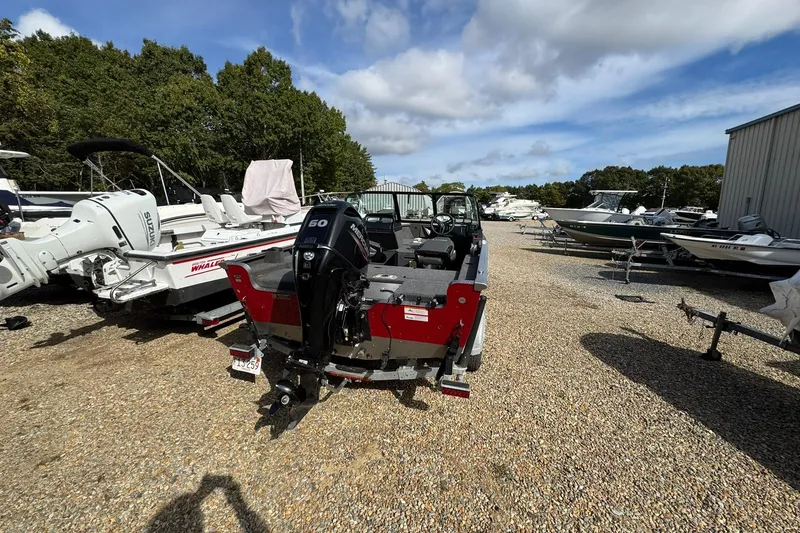 Slide: The Image of 2020 Lund 1675 Adventure Sport boat with Mercury engine in a boatyard. - 7