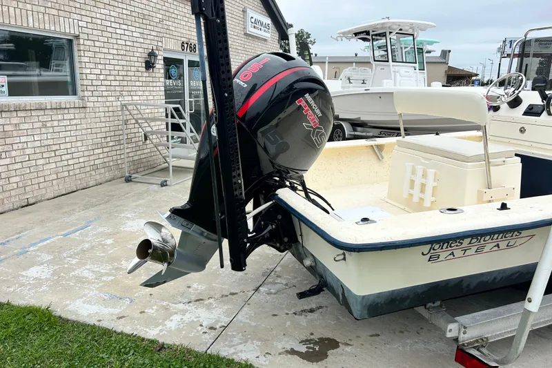 Slide: The Image of 2000 Jones Brothers 22 Bateau boat with Mercury Pro XS engine on trailer. - 7