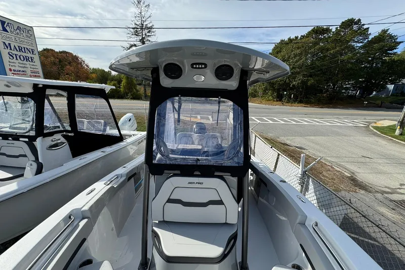 Slide: The Image of Control panel of 2025 Sea Pro 222 Center Console boat with Suzuki display. - 14