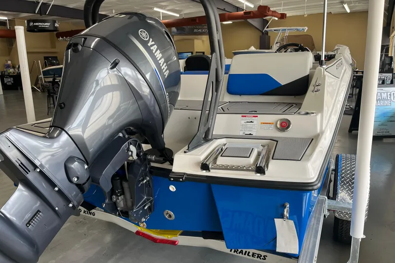 Slide: The Image of 2026 Starcraft SV 16 OB boat with Yamaha outboard motor in showroom. - 6