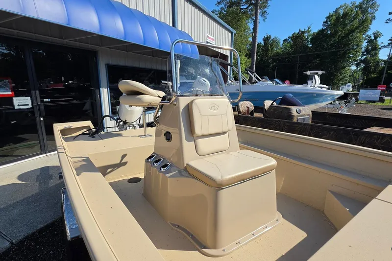 Slide: The Image of 2026 G3 Bay 17 boat console with steering wheel and controls. - 20
