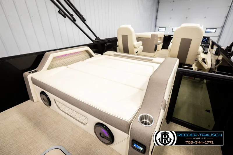 Slide: The Image of Interior of 2026 Alera M23L boat with luxurious seating and modern design. - 23