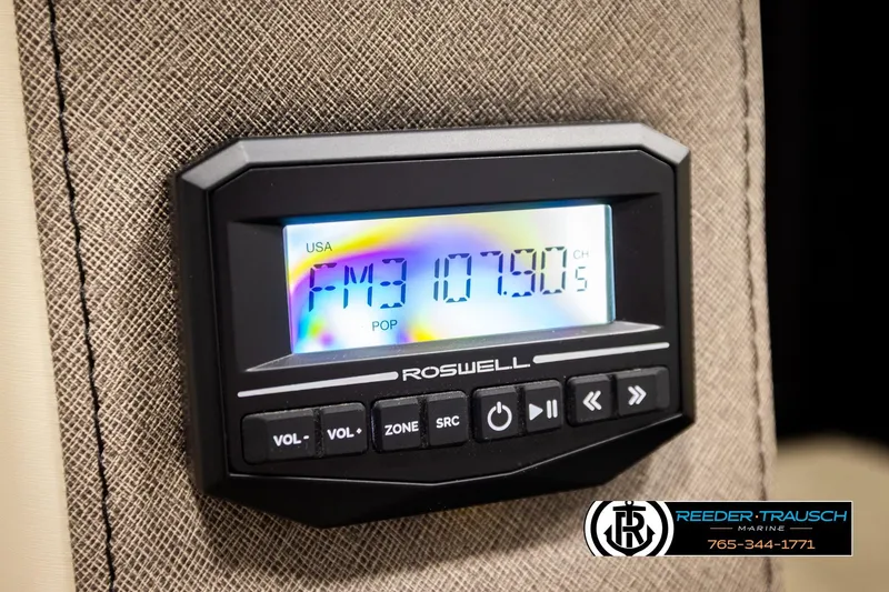 Slide: The Image of Radio display in Alera M23L 2026, tuned to FM 107.9, with control buttons. - 49