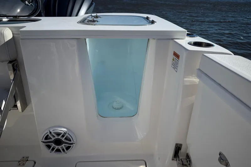 Slide: The Image of 2022 Sea Fox 288 Commander boat interior with livewell and speaker. - 37