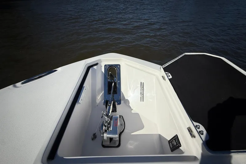 Slide: The Image of Bow view of 2022 Sea Fox 288 Commander boat with anchor compartment. - 41