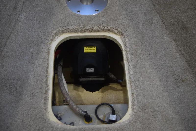 Slide: The Image of Access hatch in 2021 Regal 26 XO boat, revealing internal components. - 158
