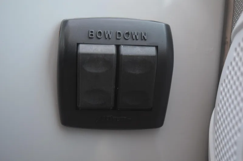 Slide: The Image of Switch panel labeled "Bow Down" on 2021 Regal 26 XO boat. - 95
