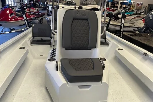 Slide: The Image of 2026 Xpress H22B Bay boat interior with sleek seating and modern design. - 19