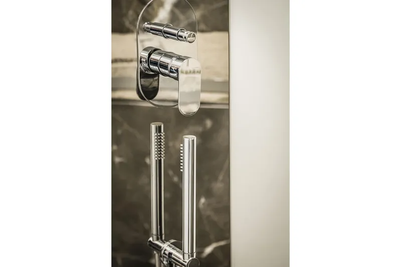 Slide: The Image of Luxury chrome fixtures on Cranchi Sessantasette 67 yacht, 2026 model. - 74