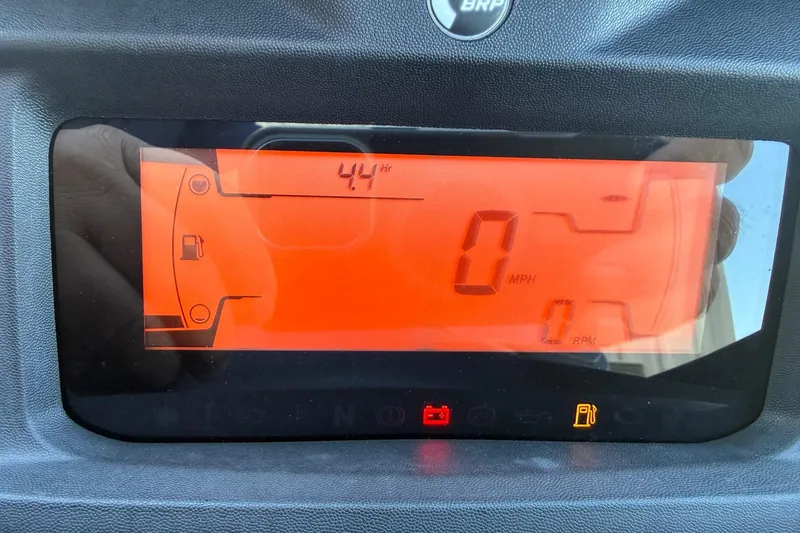 Slide: The Image of Dashboard of a 2021 Seadoo GTI90 showing 44 hours, 0 MPH, and fuel indicator. - 7