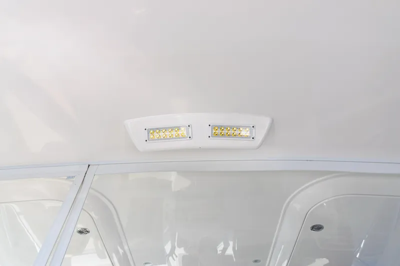 Slide: The Image of LED ceiling lights on 2021 Viking 44 Open yacht interior. - 42