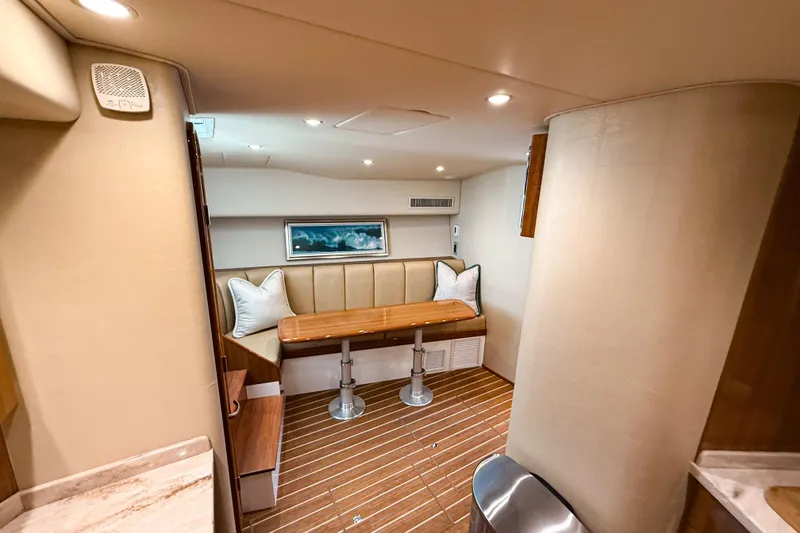 Slide: The Image of Luxurious interior of 2021 Viking 44 Open yacht with elegant seating and modern decor. - 85