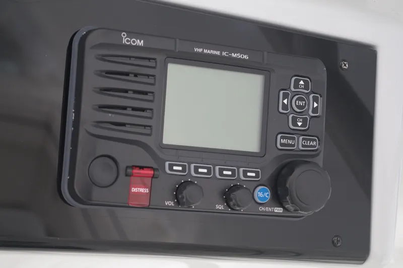 Slide: The Image of ICOM VHF Marine IC-M506 radio on 2025 Valhalla Boatworks V-33. - 20