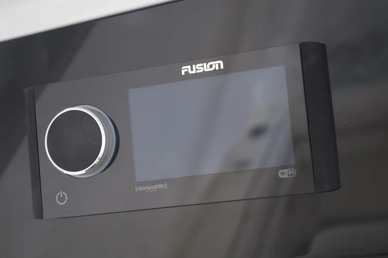 Slide: The Image of Fusion audio system on 2025 Valhalla Boatworks V-33. - 21