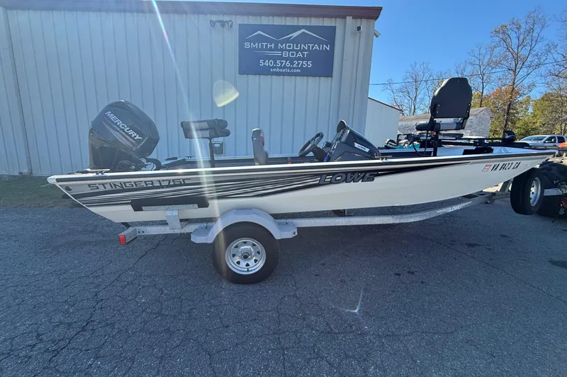 Slide: The Image of 2018 Lowe Stinger 175C boat with Mercury engine at Smith Mountain Boat dealership. - 0