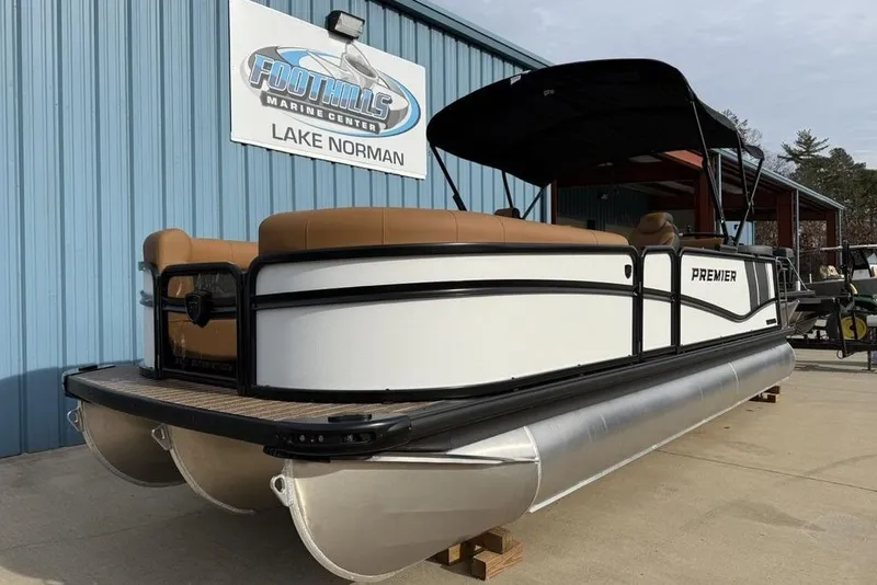 Slide: The Image of 2026 Premier 230 Sunsation pontoon boat at Foothills Marine Center, Lake Norman. - 5