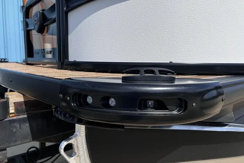 Slide: The Image of 2026 Premier 230 Solaris pontoon boat detail with modern design and features. - 13