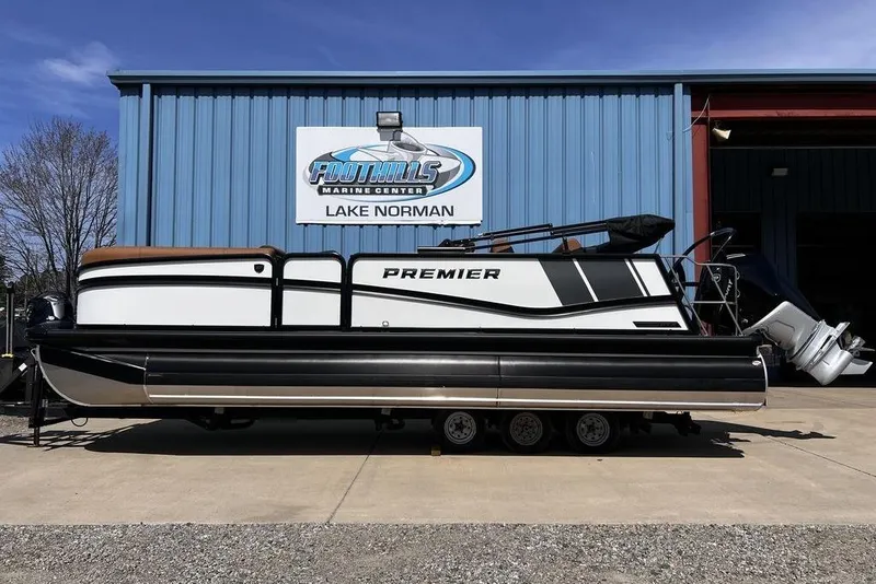 The Image of 2026 Premier 230 Solaris pontoon boat at Foothills Marine Center, Lake Norman. - 2