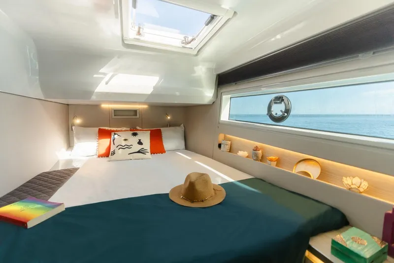 Slide: The Image of Luxurious cabin interior of 2025 Harris-Kayot 41 yacht with ocean view. - 12