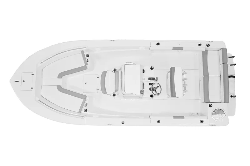 Slide: The Image of Interior seating of 2026 Sea Born LX24 Center Console boat, featuring sleek upholstery design. - 16